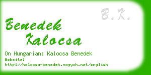 benedek kalocsa business card